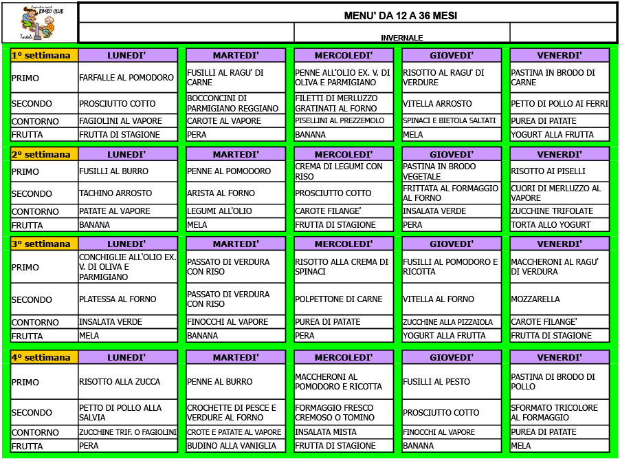 Menu 12-36 INVERNO